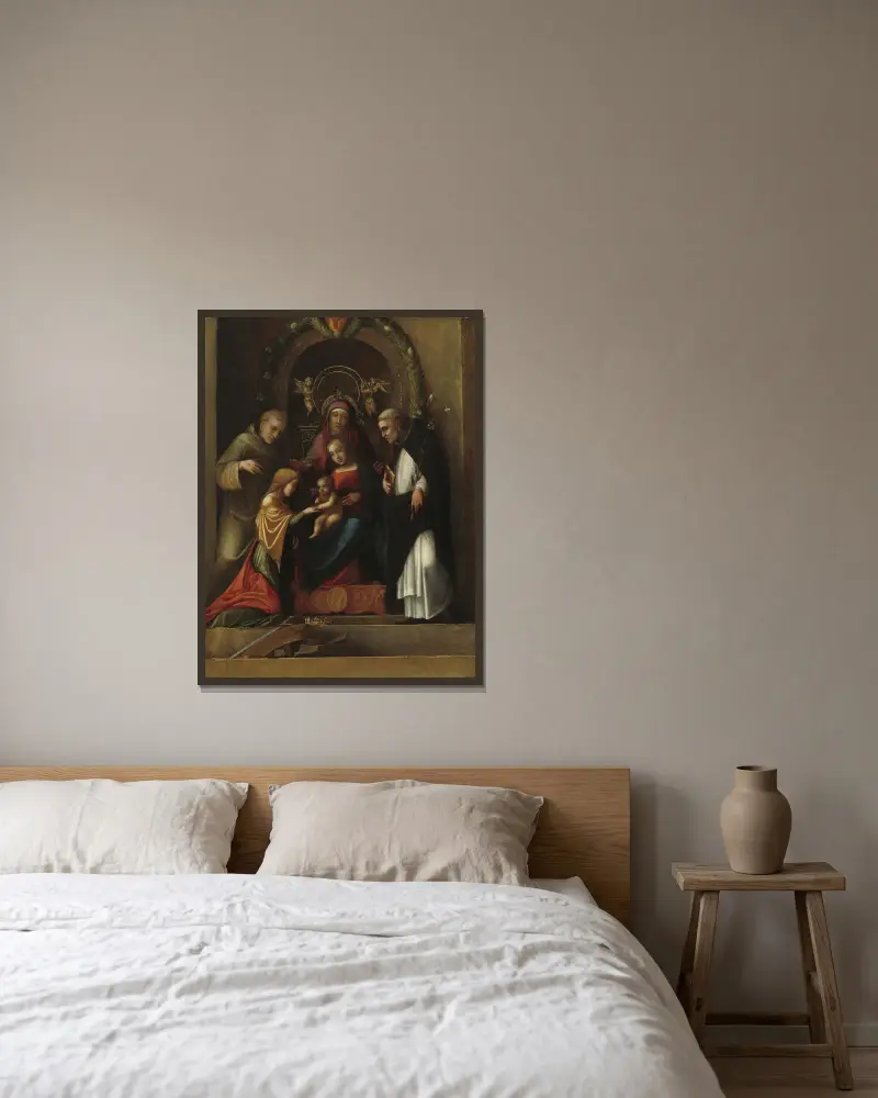 Mystické zasnoubení svaté Kateřiny, 1510 – Nr. 2, Correggio v rámu na stěně