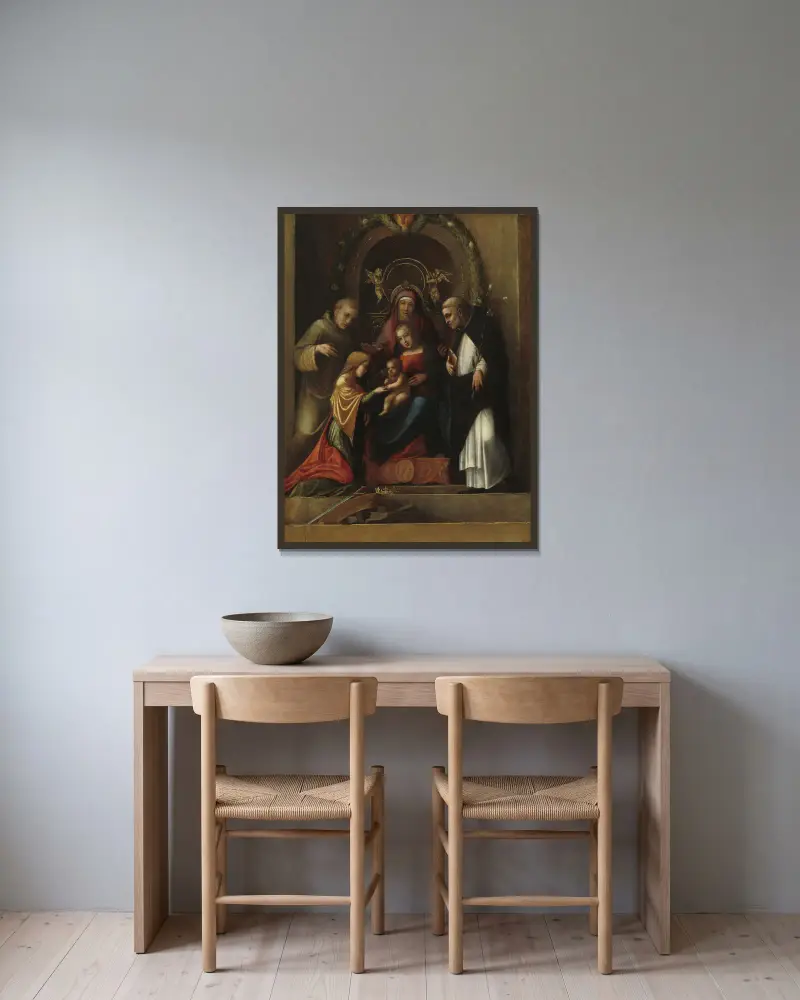 Mystické zasnoubení svaté Kateřiny, 1510 – Nr. 2, Correggio v rámu na stěně