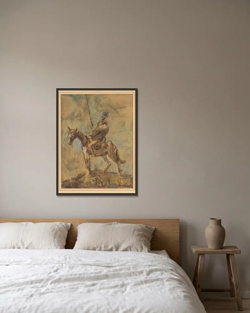 Don Quixote von Cyprián Majerník gerahmt an einer Wand