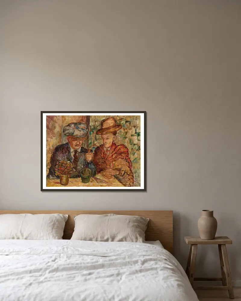Gespräch (F. Kowarski und T. Gronowski) von Tytus Czyżewski gerahmt an einer Wand