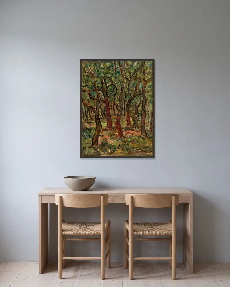 Forest av Tytus Czyżewski inramad på en vägg