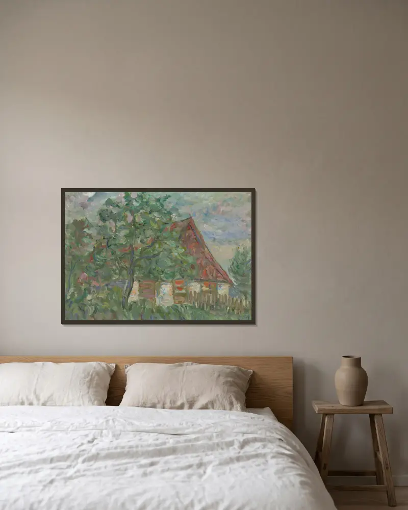 Landschaft – Nr. 1 von Tytus Czyżewski gerahmt an einer Wand