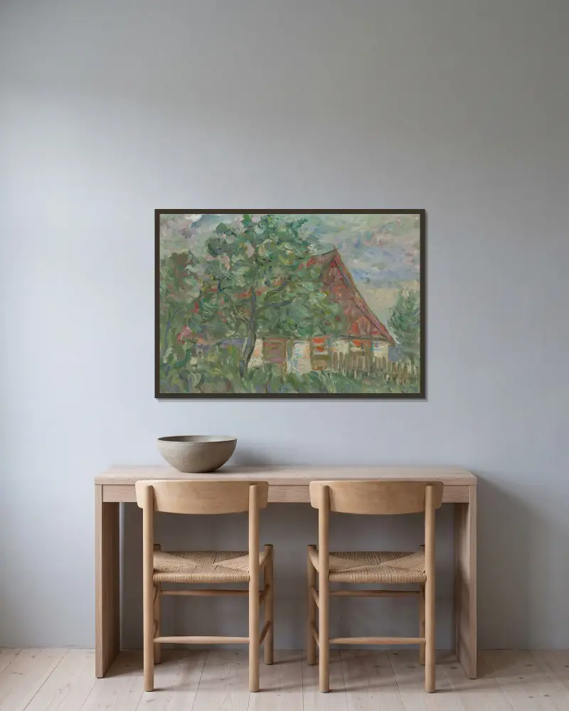 Landschaft – Nr. 1 von Tytus Czyżewski gerahmt an einer Wand