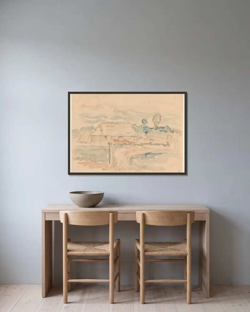 Landschaft, 1930 von Tytus Czyżewski gerahmt an einer Wand