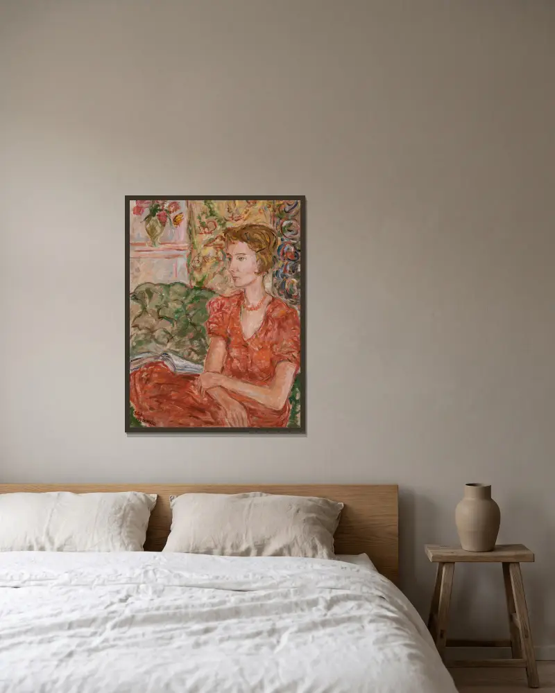 Porträt der Magdalena Potworowska von Tytus Czyżewski gerahmt an einer Wand