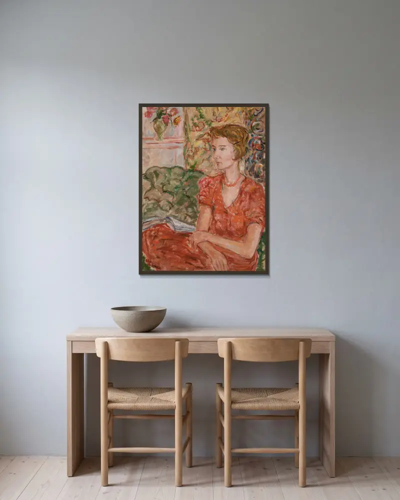 Porträt der Magdalena Potworowska von Tytus Czyżewski gerahmt an einer Wand