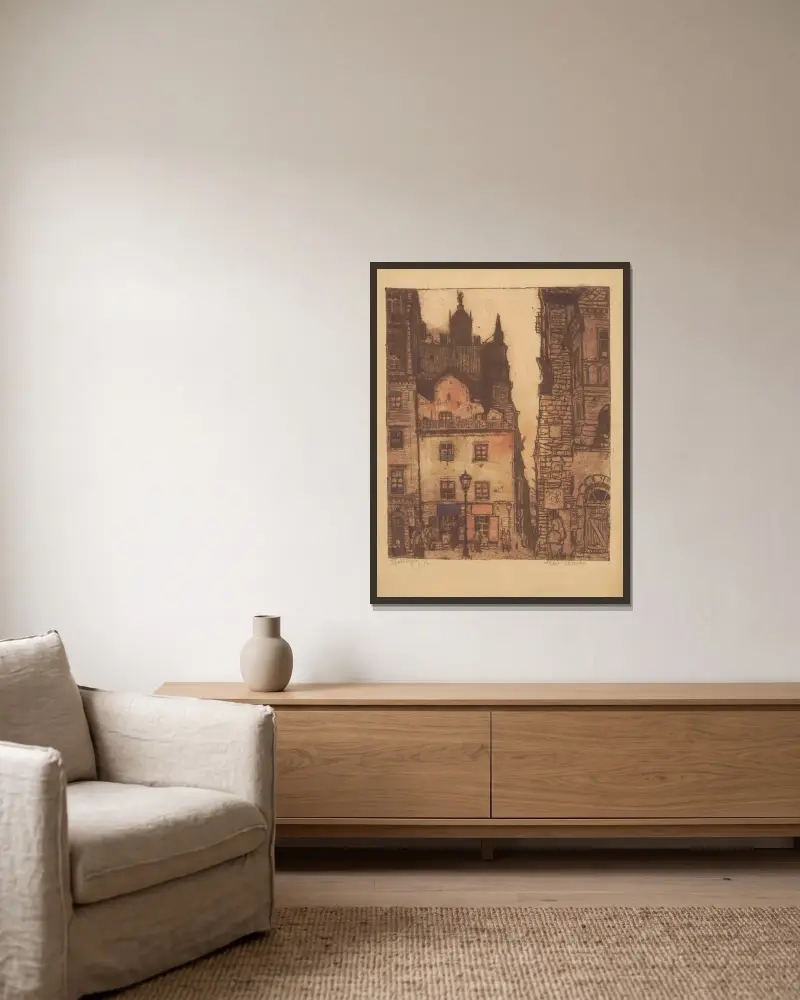 Die Altstadt von Feliks Jabłczyński gerahmt an einer Wand