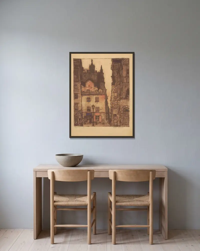Die Altstadt von Feliks Jabłczyński gerahmt an einer Wand