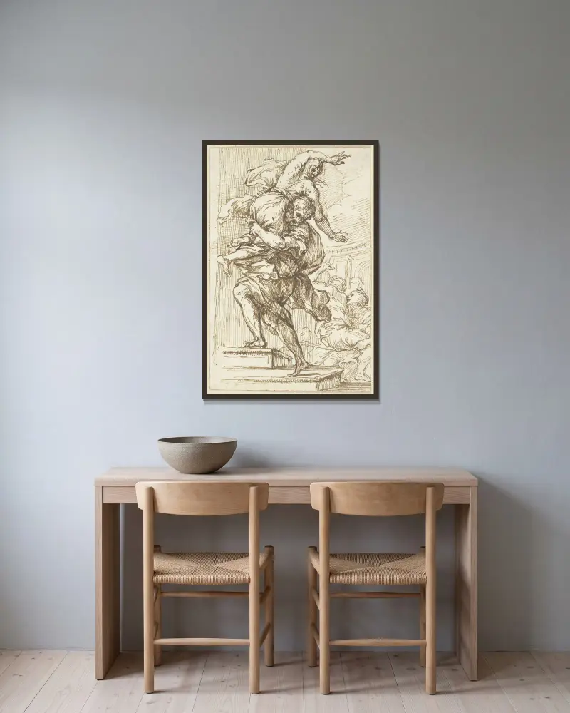 Porwanie Sabinek, Pietro da Cortona w ramie na ścianie