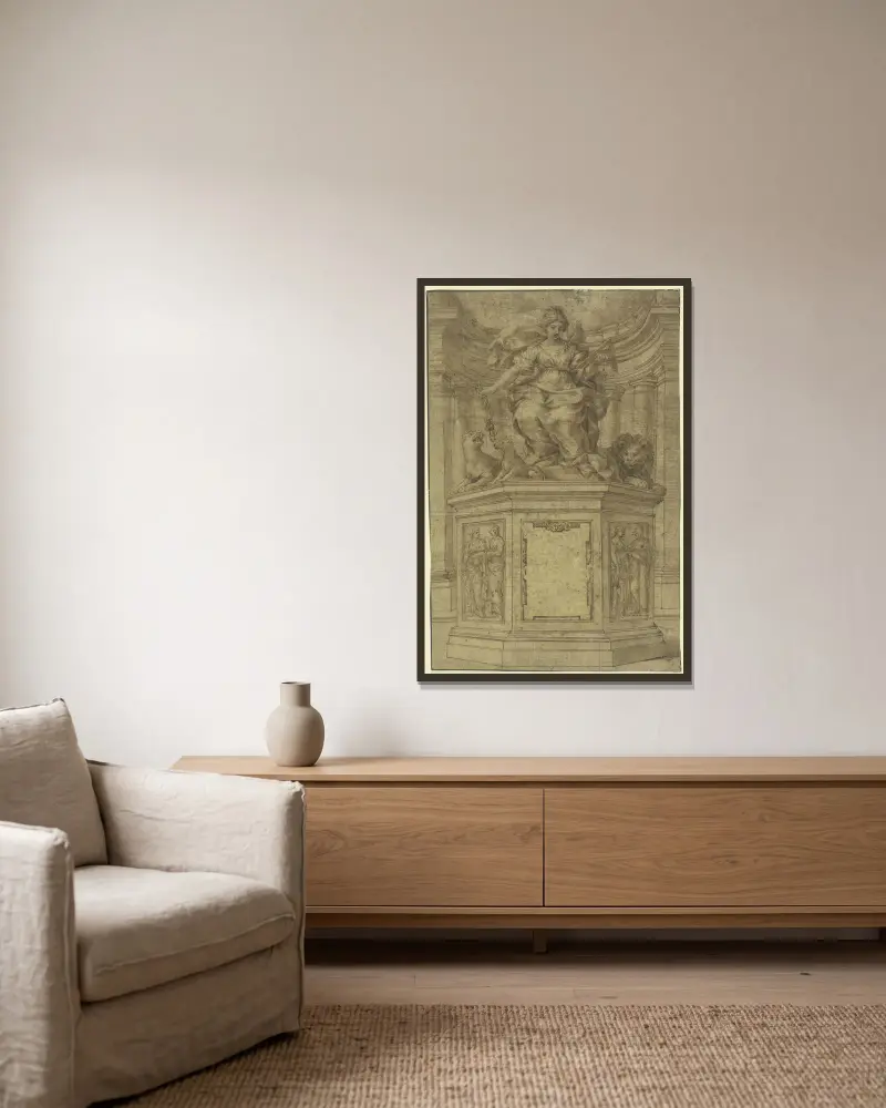Moderation av Pietro da Cortona inramad på en vägg