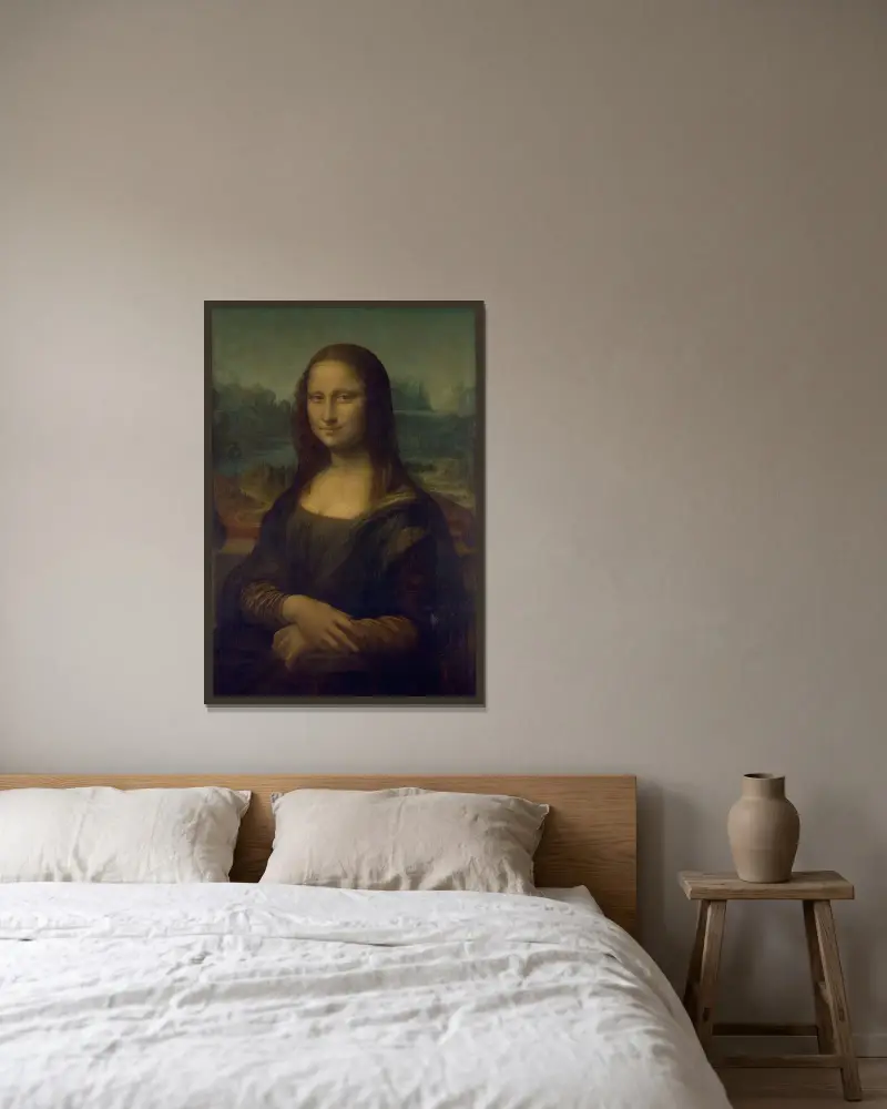 Mona Lisa von Leonardo da Vinci gerahmt an einer Wand