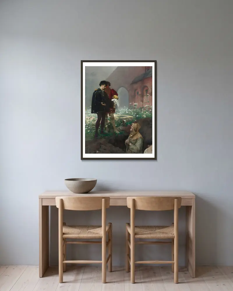 Hamlet Et Les Fossoyeurs av Pascal-Adolphe-Jean Dagnan-Bouveret inramad på en vägg