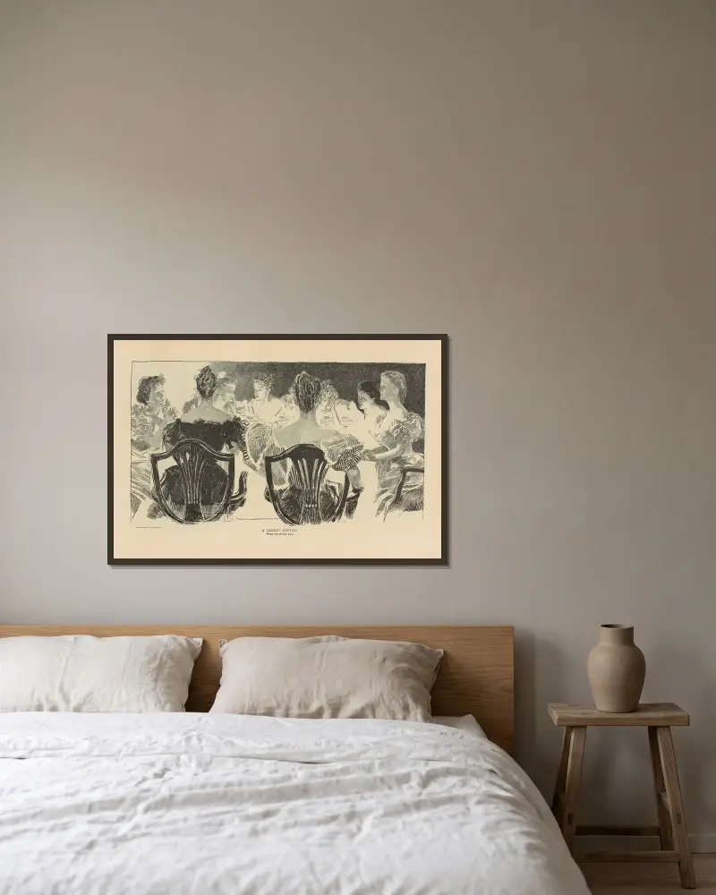 Eine Kabinettssitzung von Charles Dana Gibson gerahmt an einer Wand