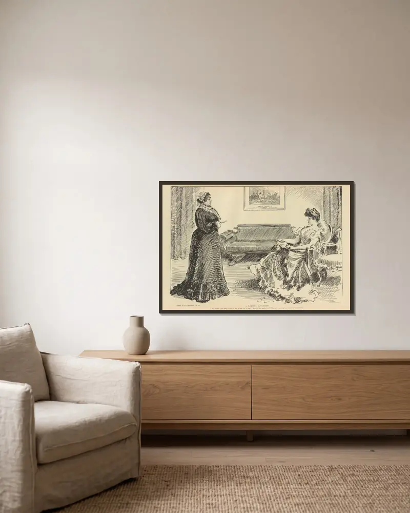 A careful daughter av Charles Dana Gibson inramad på en vägg