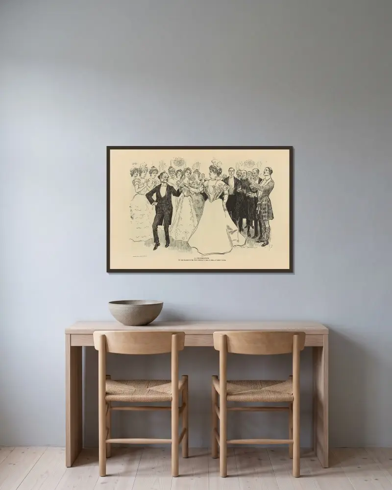 Świętowanie, Charles Dana Gibson w ramie na ścianie