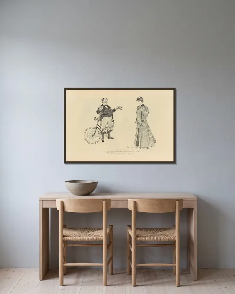 Ein Glückskind von Charles Dana Gibson gerahmt an einer Wand