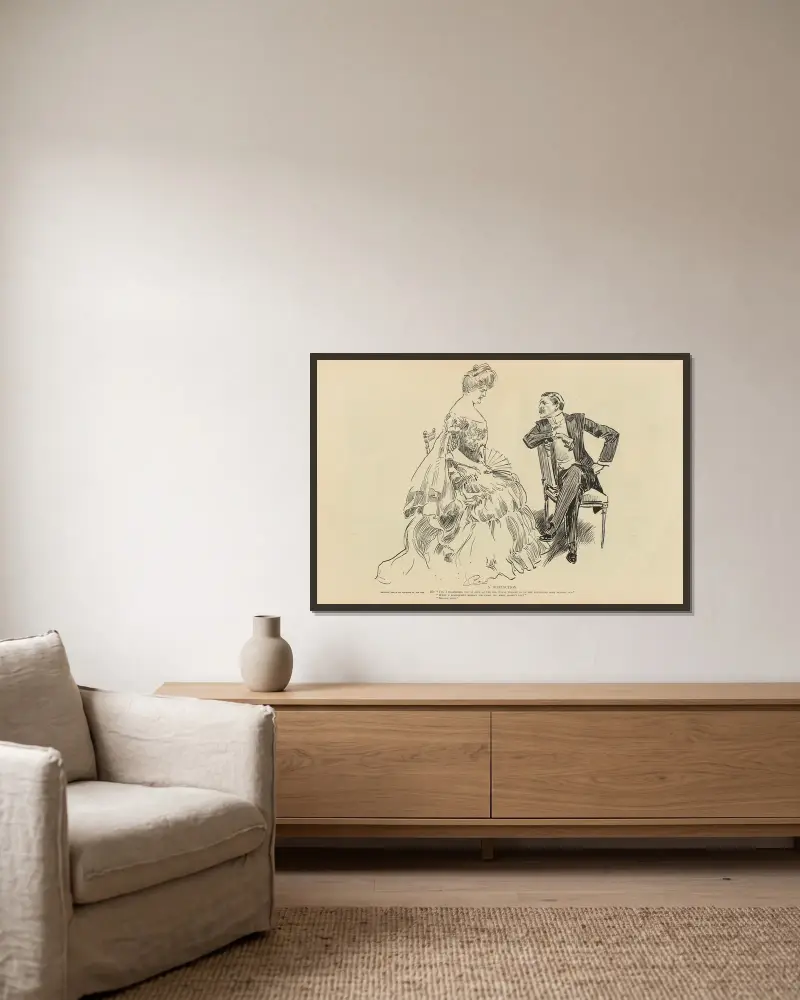 Eine Auszeichnung von Charles Dana Gibson gerahmt an einer Wand
