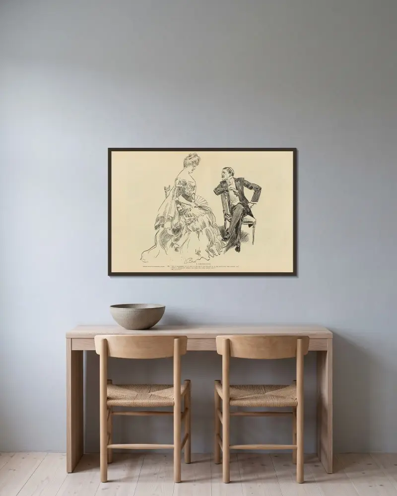 Eine Auszeichnung von Charles Dana Gibson gerahmt an einer Wand