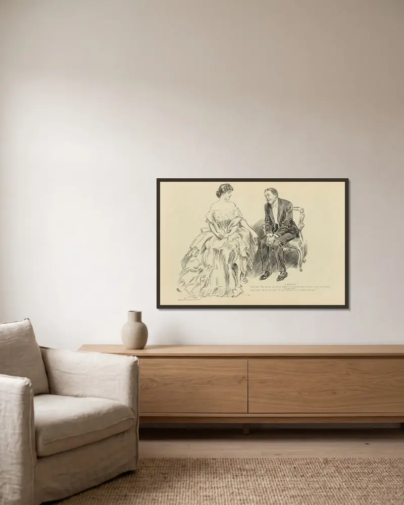 Ein Entschluss von Charles Dana Gibson gerahmt an einer Wand