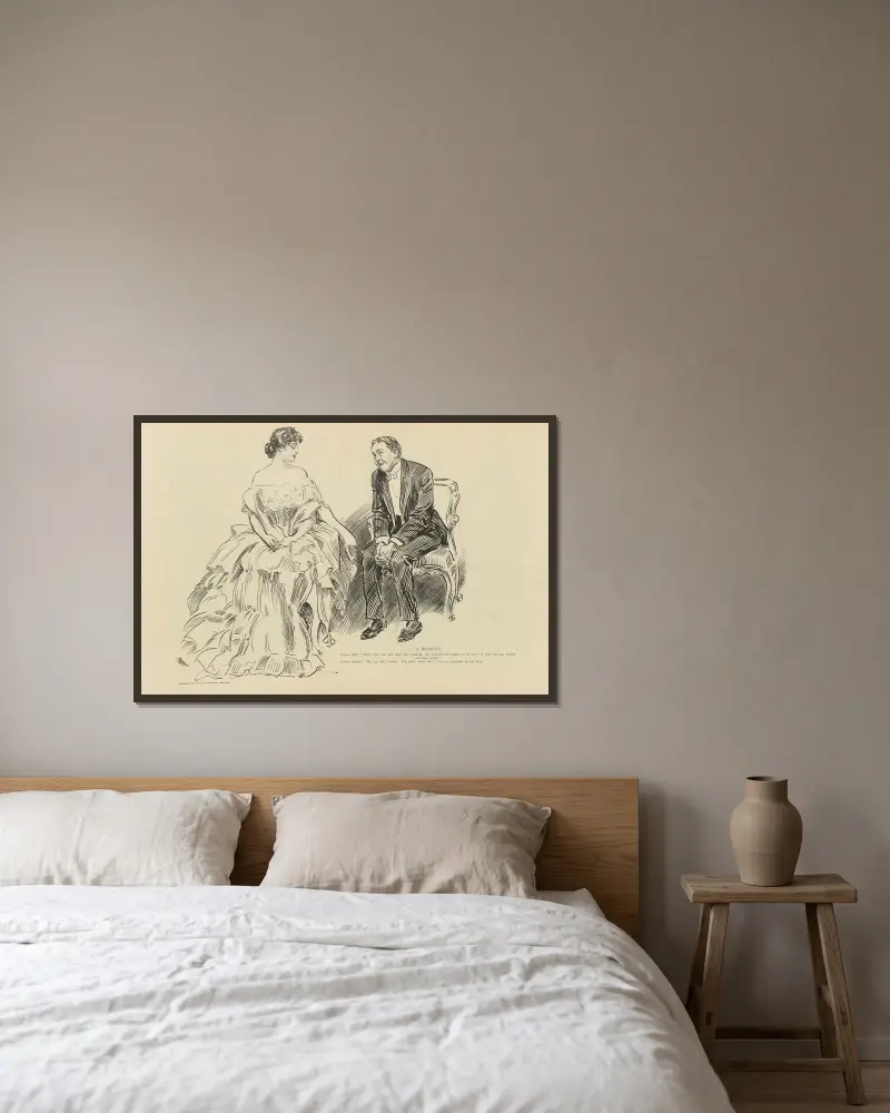 Ein Entschluss von Charles Dana Gibson gerahmt an einer Wand