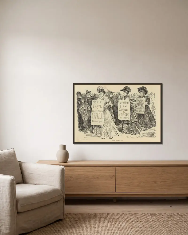 Advertising a la mode von Charles Dana Gibson gerahmt an einer Wand