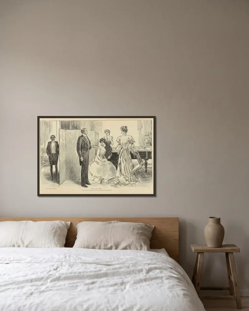 Råd till tråkmånsar, följ ditt kort uppför trappan av Charles Dana Gibson inramad på en vägg