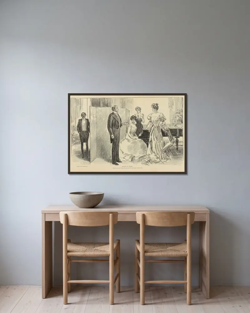 Råd till tråkmånsar, följ ditt kort uppför trappan av Charles Dana Gibson inramad på en vägg