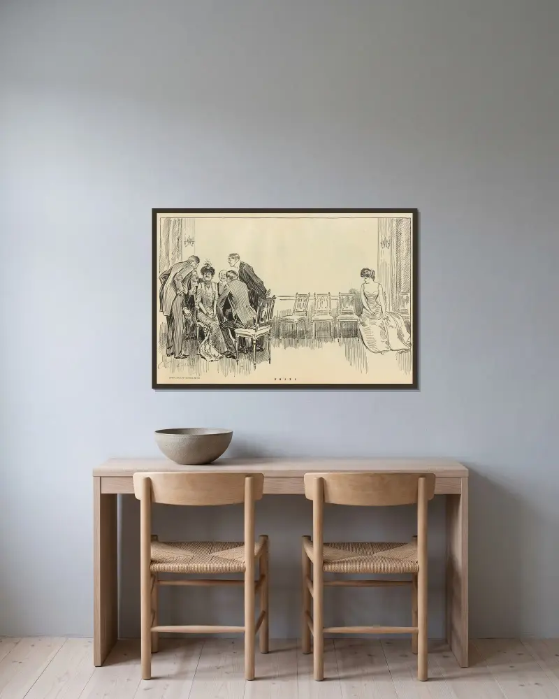 $$$$$, 1900 av Charles Dana Gibson inramad på en vägg