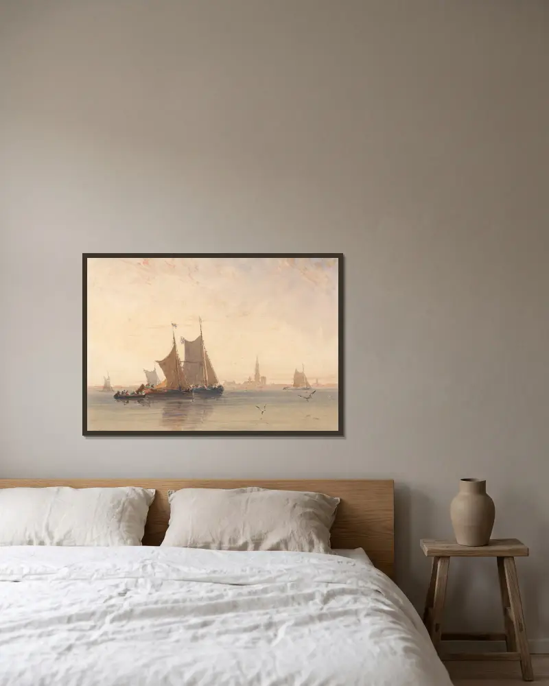 Antwerpen, Morgen von David Cox gerahmt an einer Wand