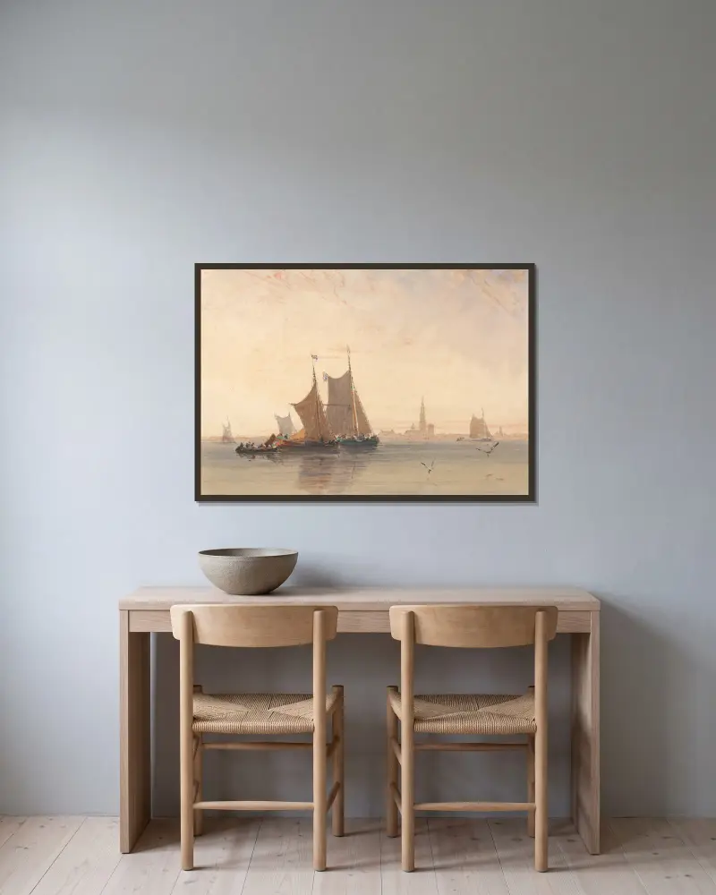 Antwerpen, Morgen von David Cox gerahmt an einer Wand
