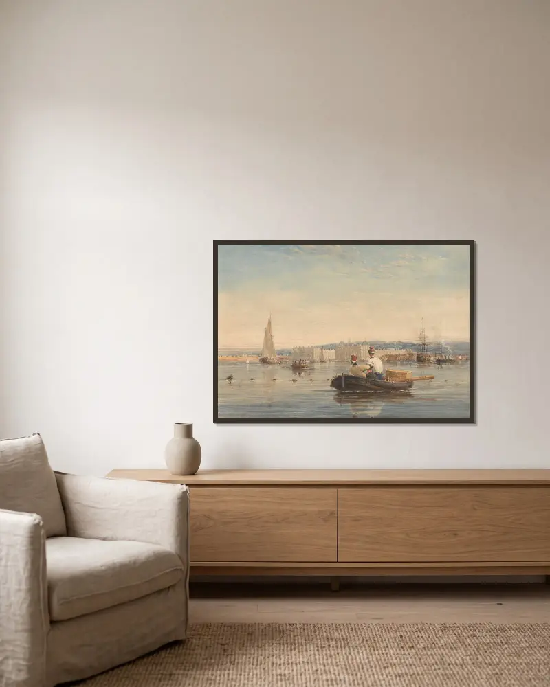 Greenwich av David Cox inramad på en vägg