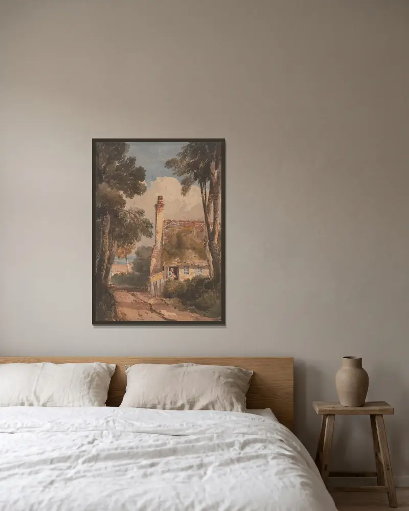 Harborne av David Cox inramad på en vägg