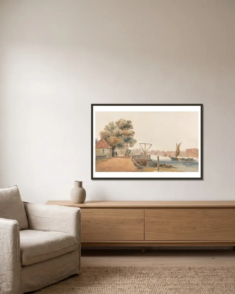 Millbank av David Cox inramad på en vägg