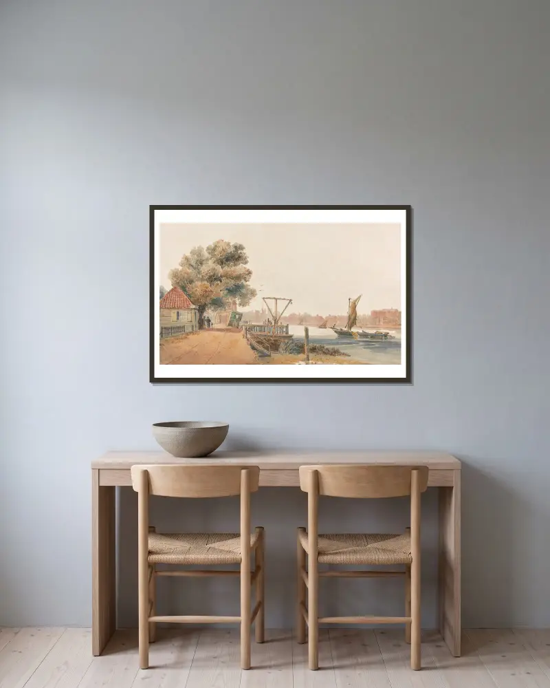 Millbank av David Cox inramad på en vägg