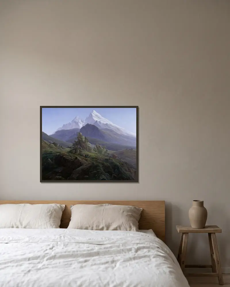 Watzmann av Caspar David Friedrich inramad på en vägg