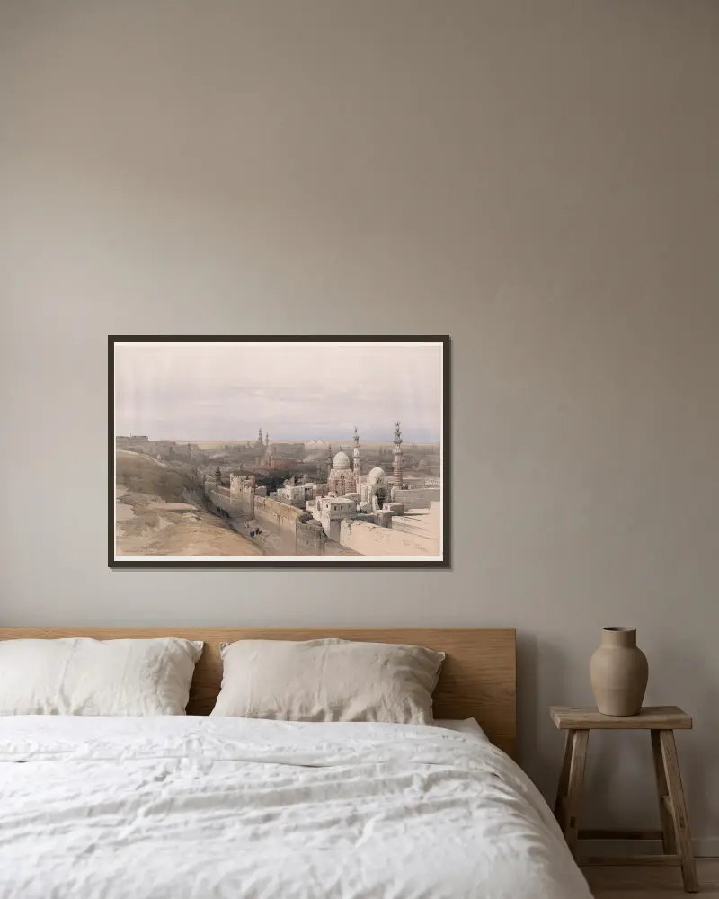 Cairo; looking west. av David Roberts inramad på en vägg