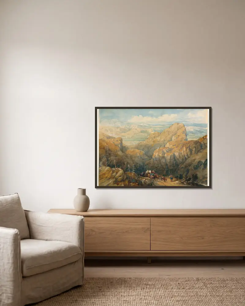 Blick auf die Ebene von Granada von David Roberts gerahmt an einer Wand