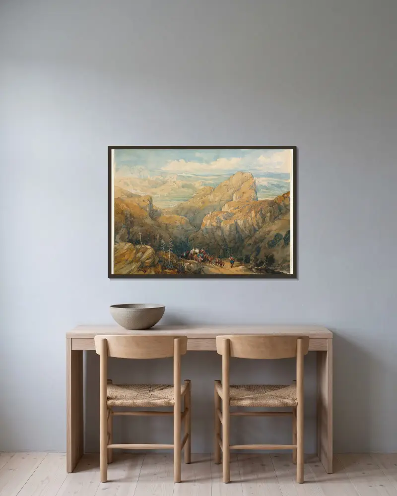 Blick auf die Ebene von Granada von David Roberts gerahmt an einer Wand
