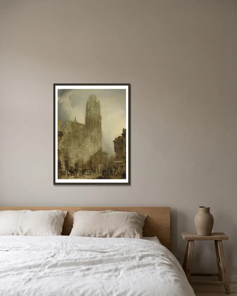 Westfassade der Kathedrale Notre-Dame, Rouen von David Roberts gerahmt an einer Wand