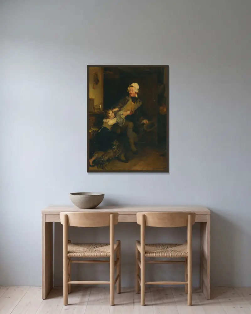 Babcia w czepku, Sir David Wilkie w ramie na ścianie