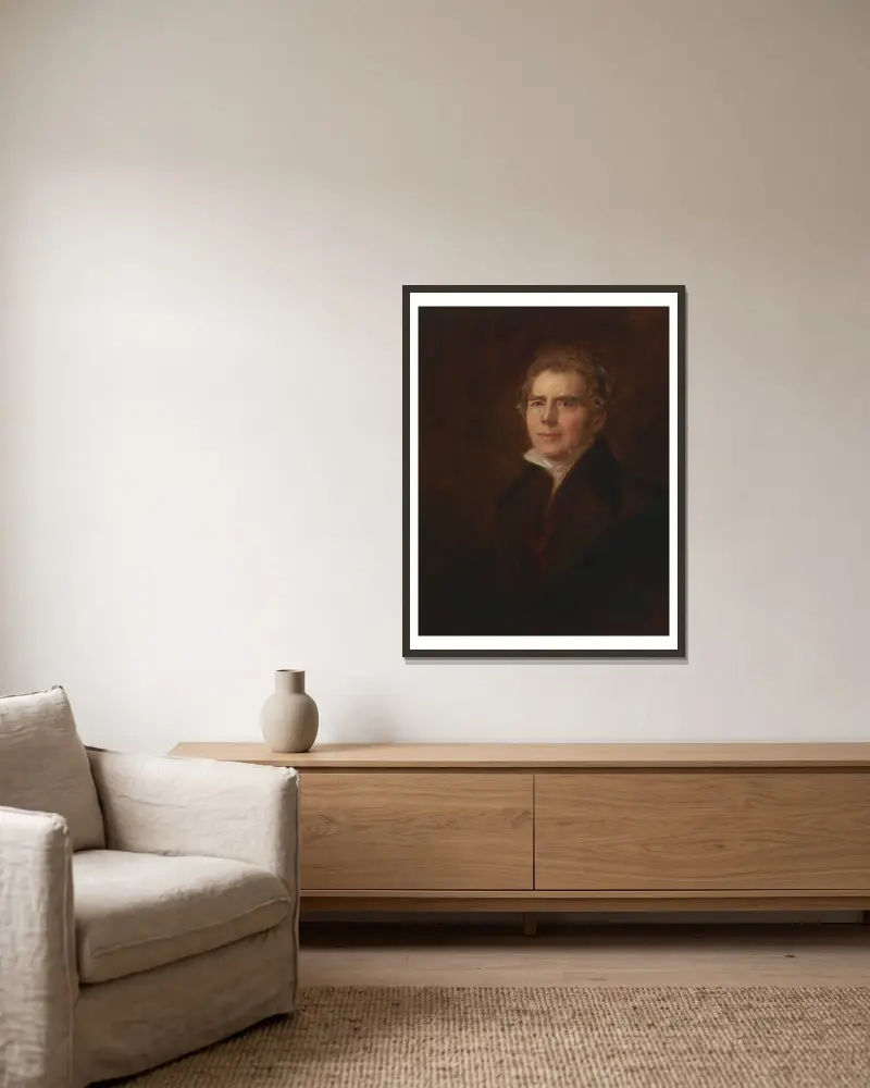Selbstporträt von Sir David Wilkie gerahmt an einer Wand