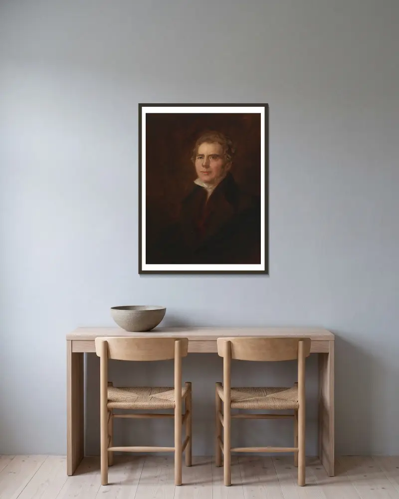 Selbstporträt von Sir David Wilkie gerahmt an einer Wand