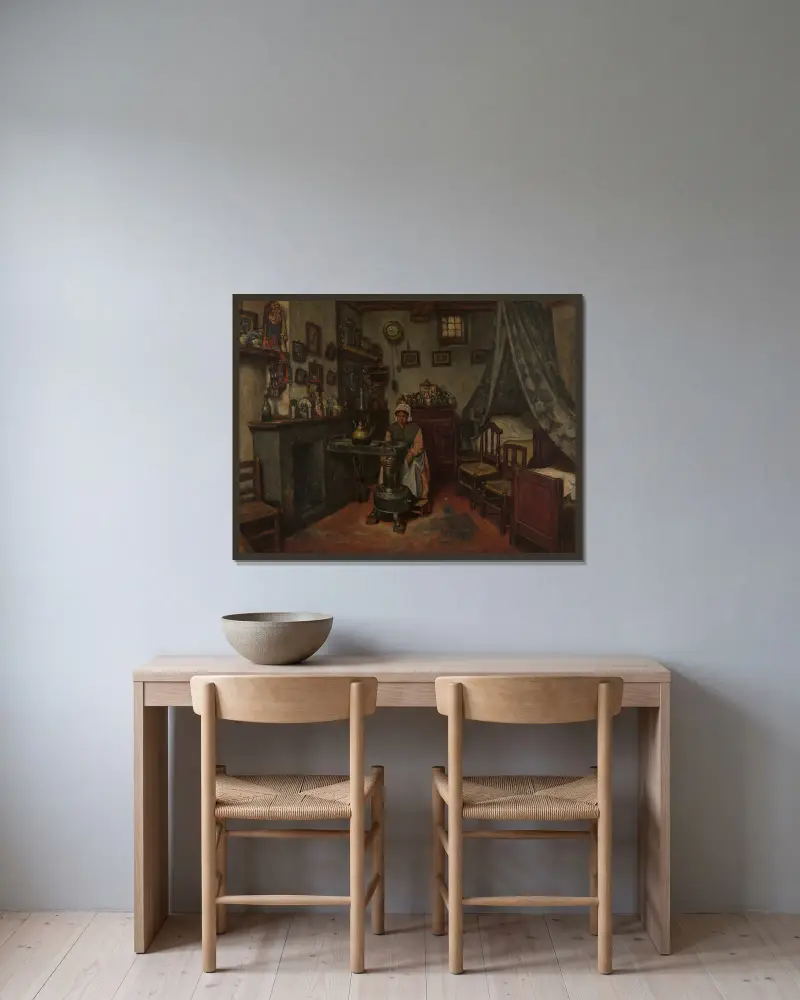 Interieur von Henri de Braekeleer gerahmt an einer Wand