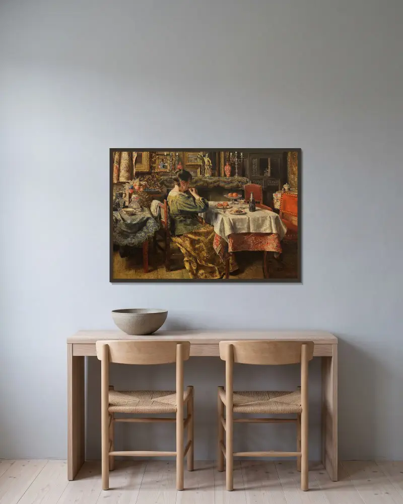 Posiłek, Henri de Braekeleer w ramie na ścianie