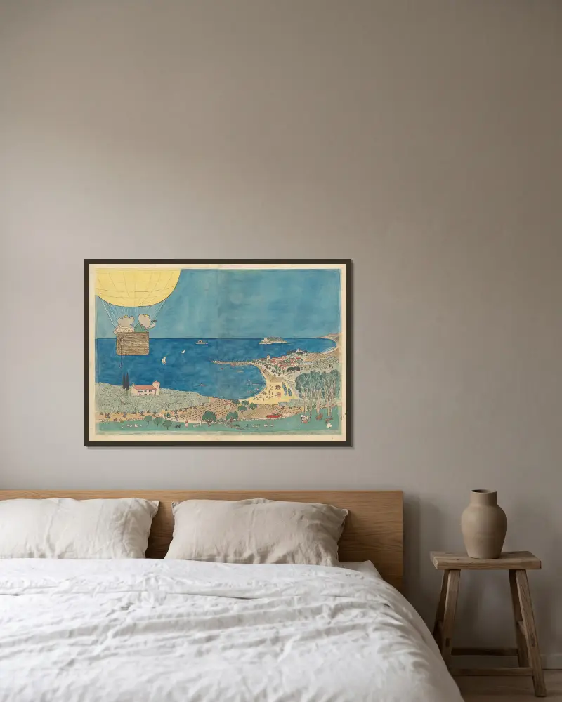 Babar reist von Jean de Brunhoff gerahmt an einer Wand