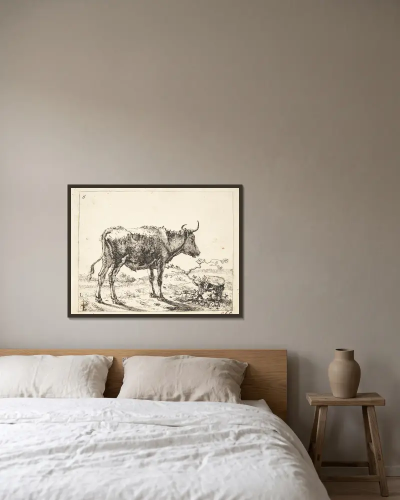 Stehende Studie, nach rechts gewandt von Marcus de Bye gerahmt an einer Wand
