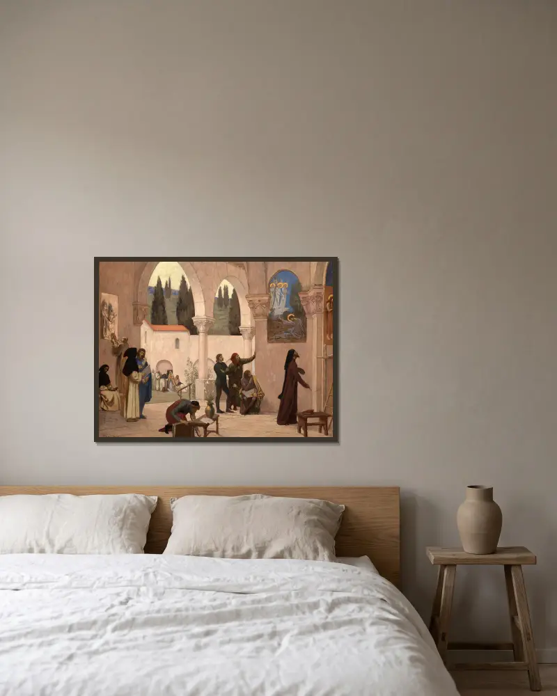 Inspiration Chretienne av Pierre Puvis de Chavannes inramad på en vägg