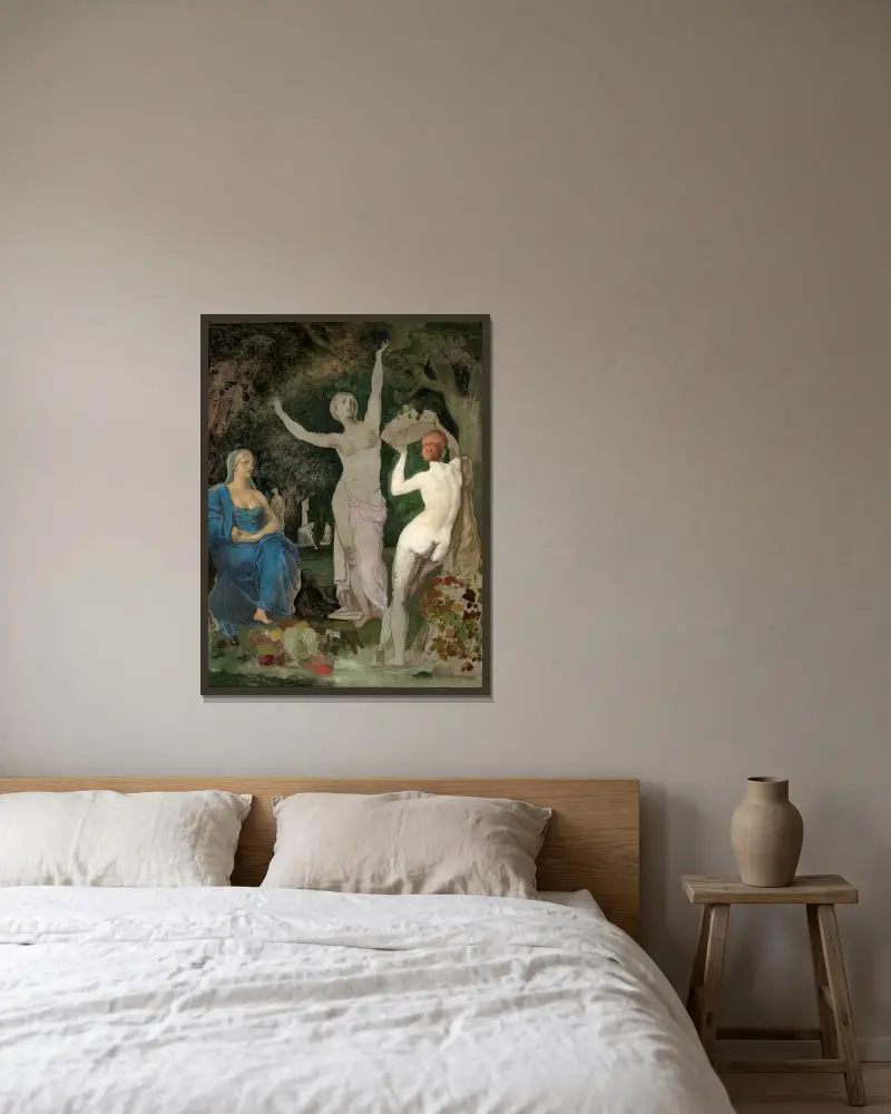 L’ Automne av Pierre Puvis de Chavannes inramad på en vägg