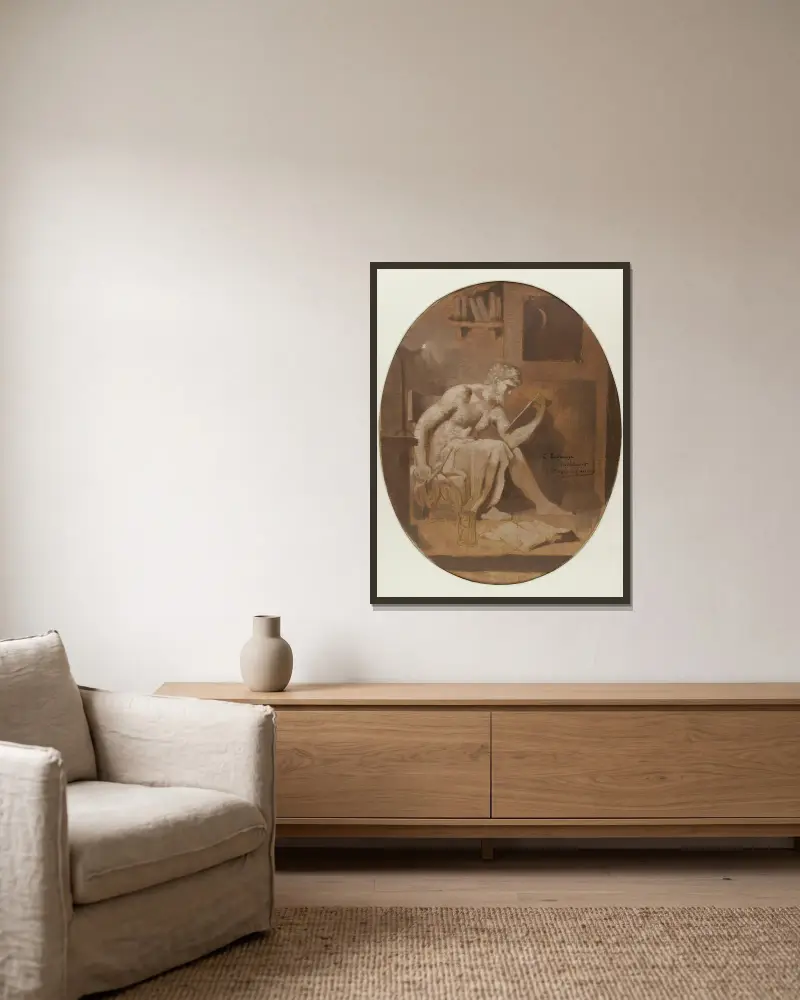 Studie, Pierre Puvis de Chavannes v rámu na stěně