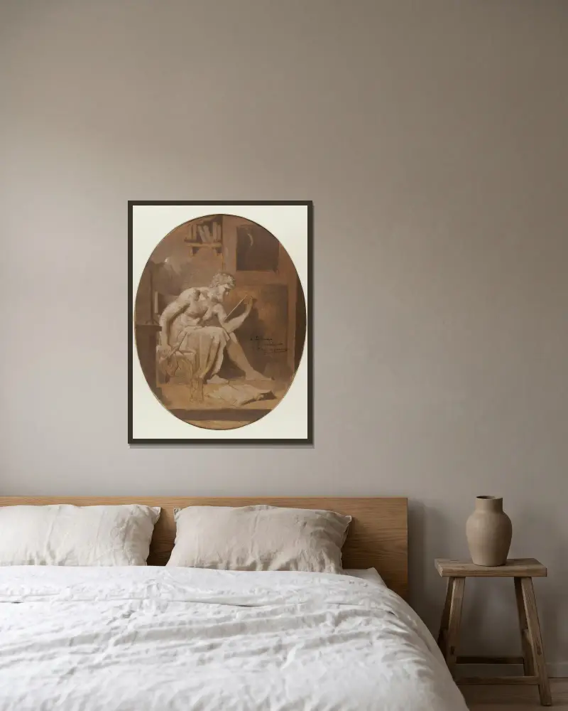 Studie, Pierre Puvis de Chavannes v rámu na stěně